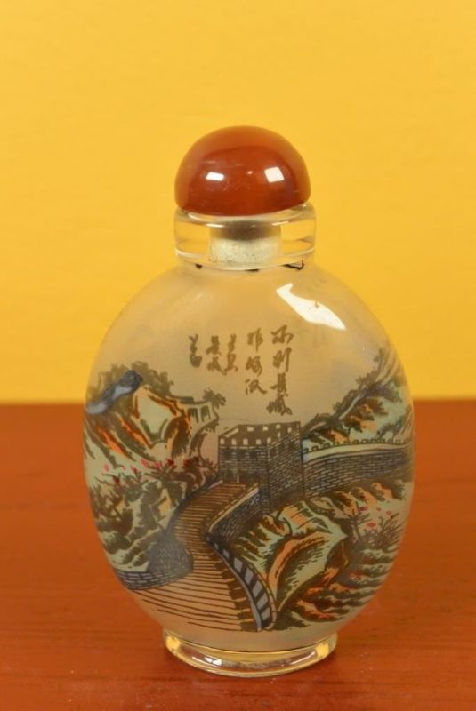 Glas Schnupftabakflasche - Künstler - Wall of China 3