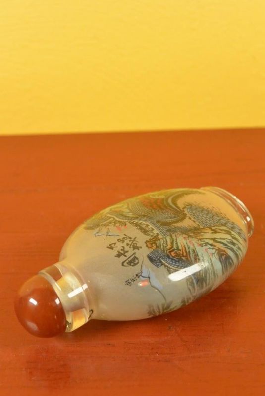 Glas Schnupftabakflasche - Künstler - Wall of China 5