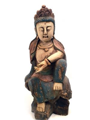 Petit Bouddha en bois Chinois Statuette Thai