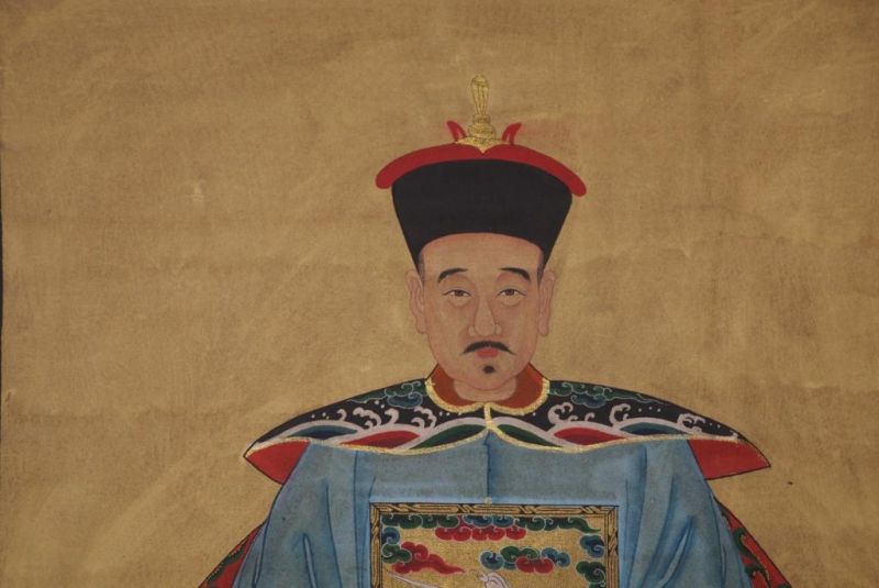 Große Ahnenpaare Kaiser Chinesische Malerei - Blau 4