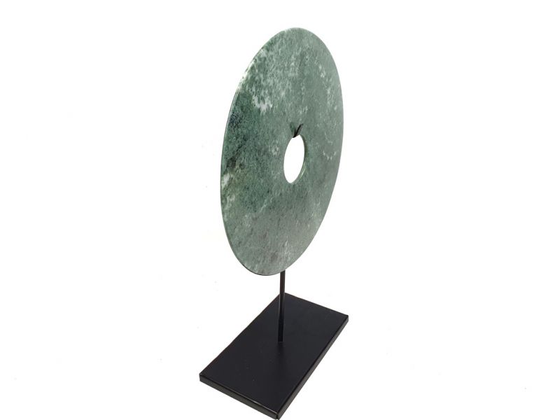 Große Bi-Scheibe aus Jade 25cm - Grün 4