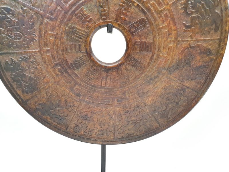 Große Bi-Scheibe aus Jade 30cm Chinesische Astrologie 3