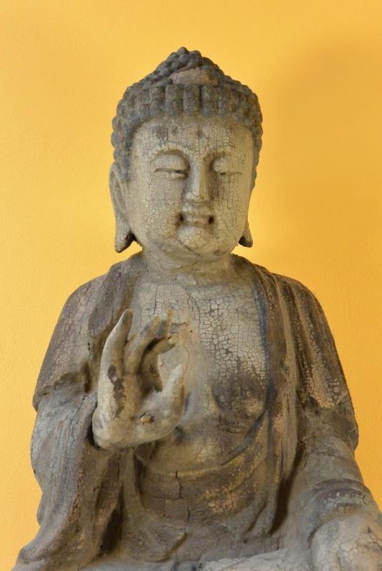 Große chinesische Holzstatue - Buddha Lotussitz 2