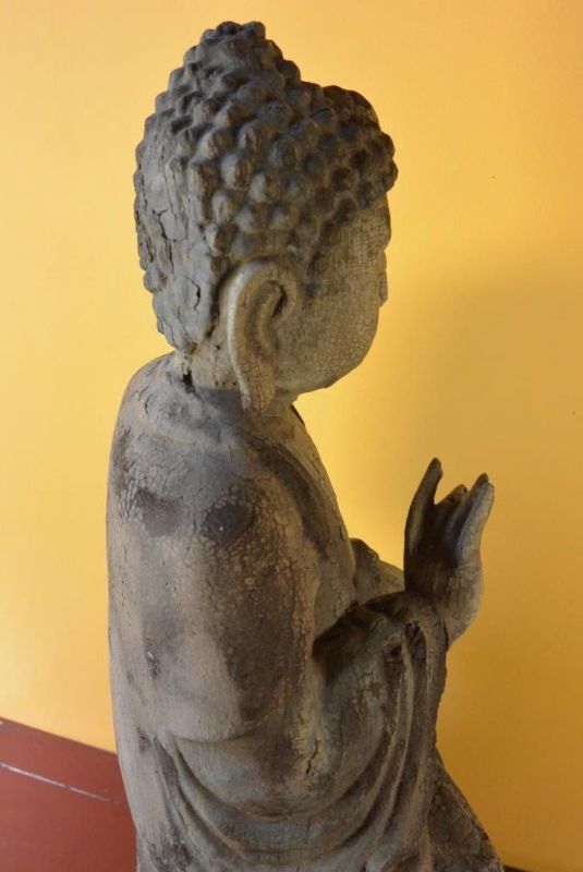 Große chinesische Holzstatue - Buddha Lotussitz 4