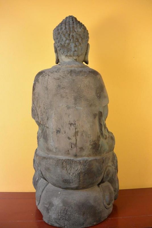 Große chinesische Holzstatue - Buddha Lotussitz 5