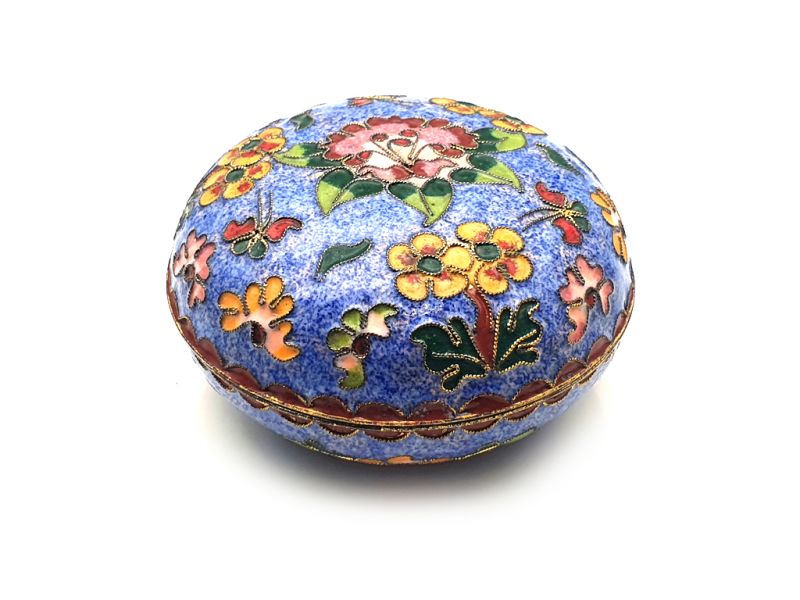 Grosse Cloisonne-Dose Blau 2