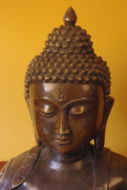 Grosser Kopf Buddha Metal Bronze 2