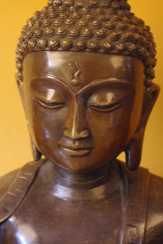 Grosser Kopf Buddha Metal Bronze 3