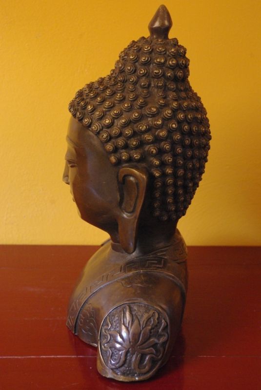 Grosser Kopf Buddha Metal Bronze 4