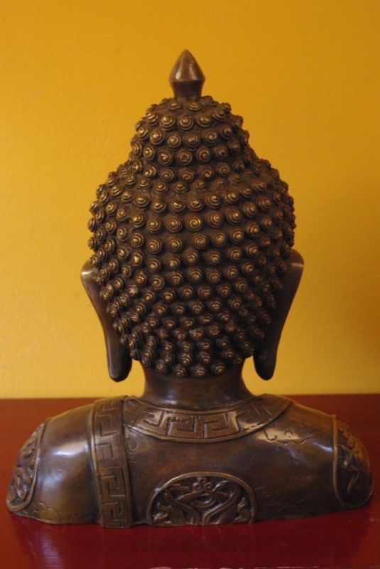 Grosser Kopf Buddha Metal Bronze 5