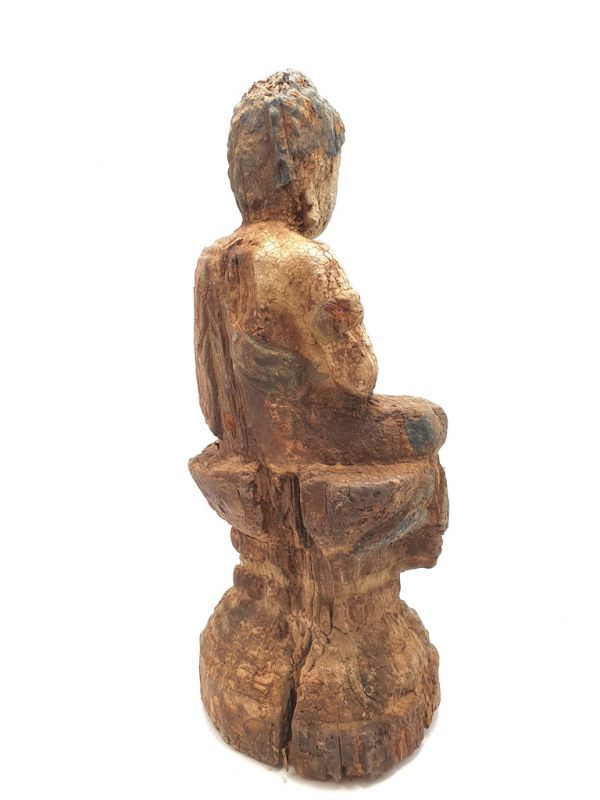 Holz Statuetten aus China - Buddha im Lotussitz 4