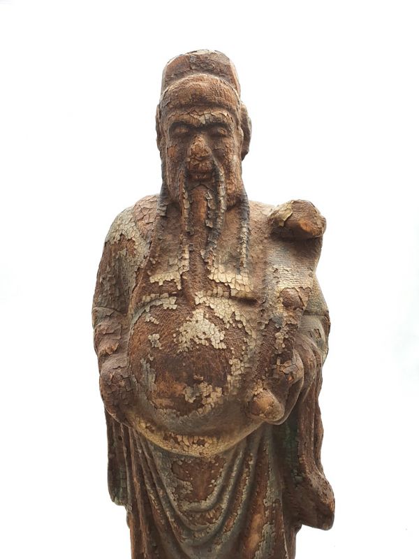 Holz Statuetten aus China Buddhist Salbei stehend 3