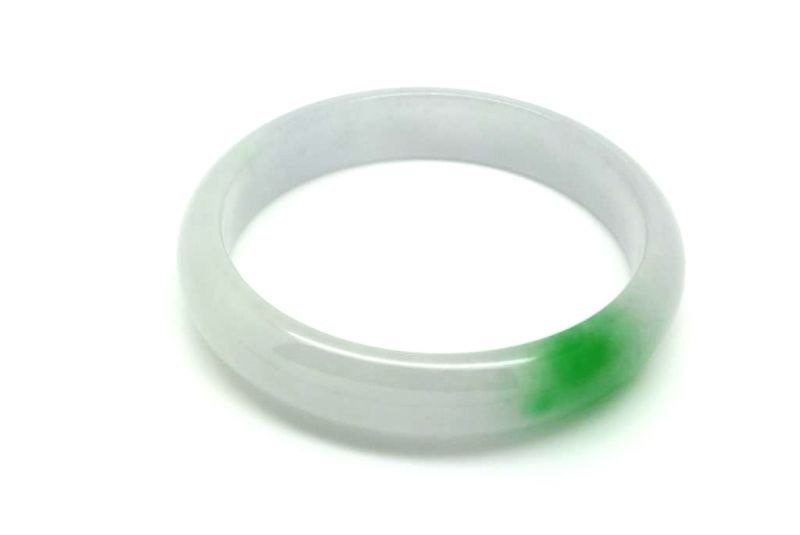 Jade-Armband Klasse AWeiß und grün 6 3cm 4