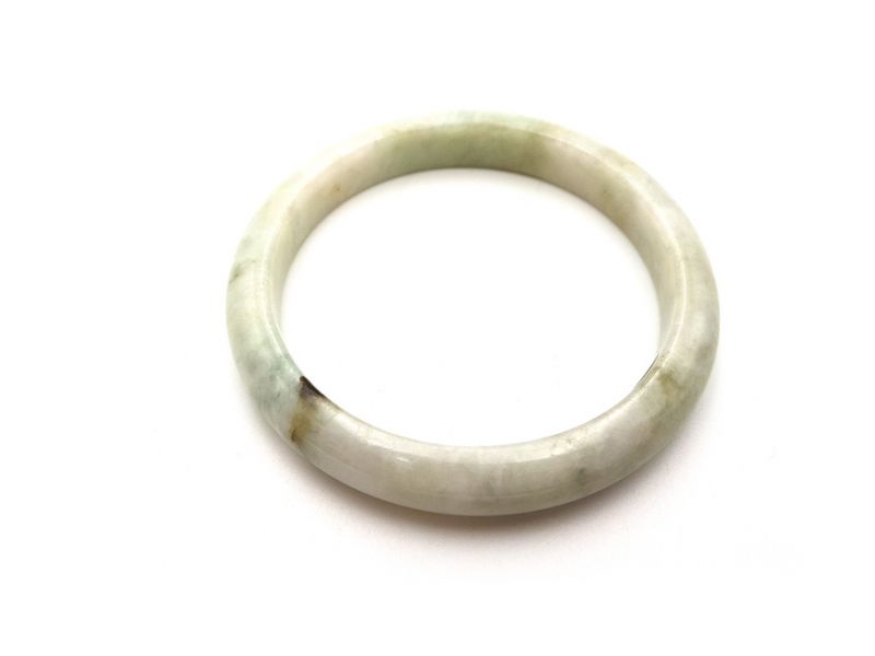 Jade Bracelet Bangle Class A Light green - spotted 1