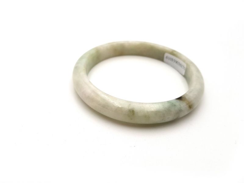 Jade Bracelet Bangle Class A Light green - spotted 2