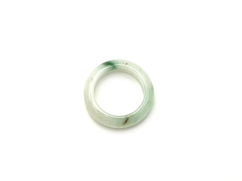 Jade Ring Durchscheinendes Grün gesprenkelt - Größe 16.75 2