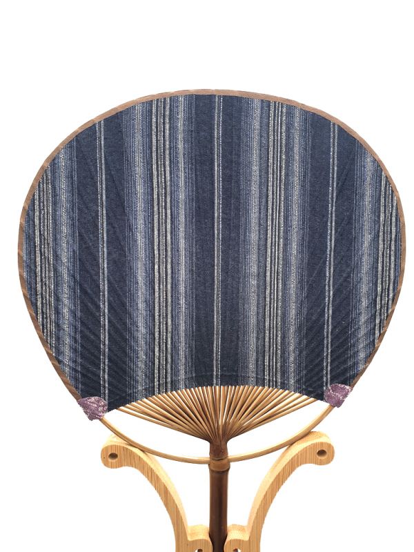 Japanese fan - Uchiwa - Wood and Fabric - Striped 2