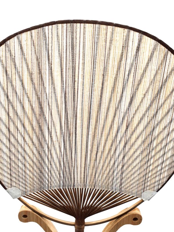 Japanese fan - Uchiwa - Wood and Fabric - White and beige 2