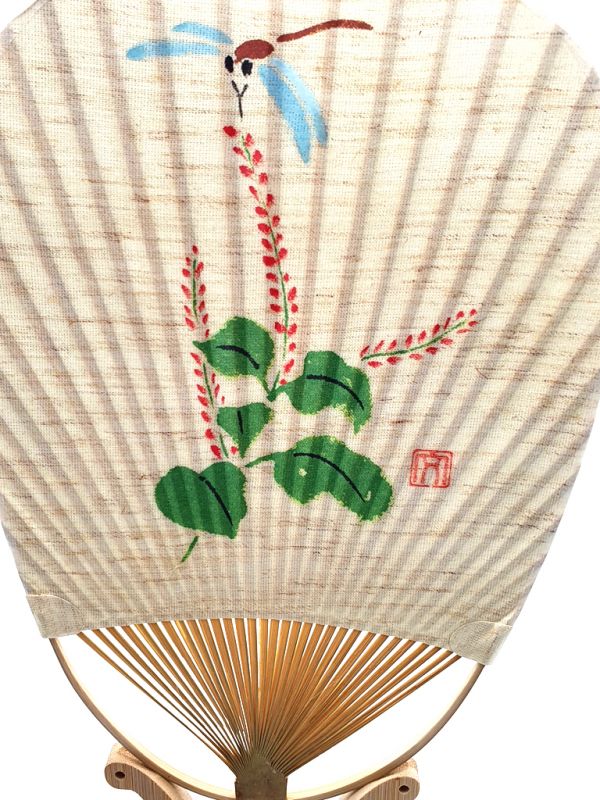 Japanischer Fan - Uchiwa - Holz und Papier - Libelle 2