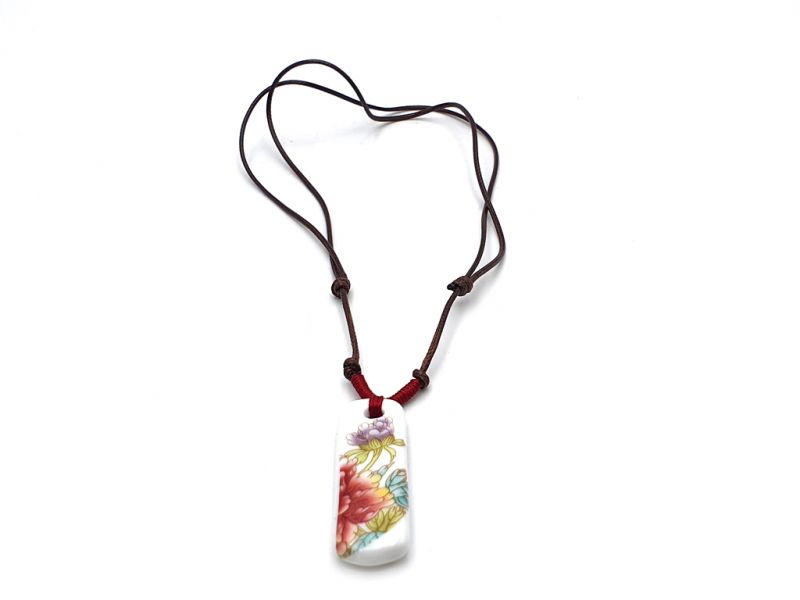 Keramik Schmuck - Blumen von China Kollektion - Halskette - Chinesische Blumen 3