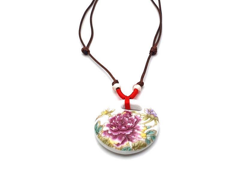 Keramik Schmuck - Blumen von China Kollektion - Halskette - Pfingstrosenblume 2