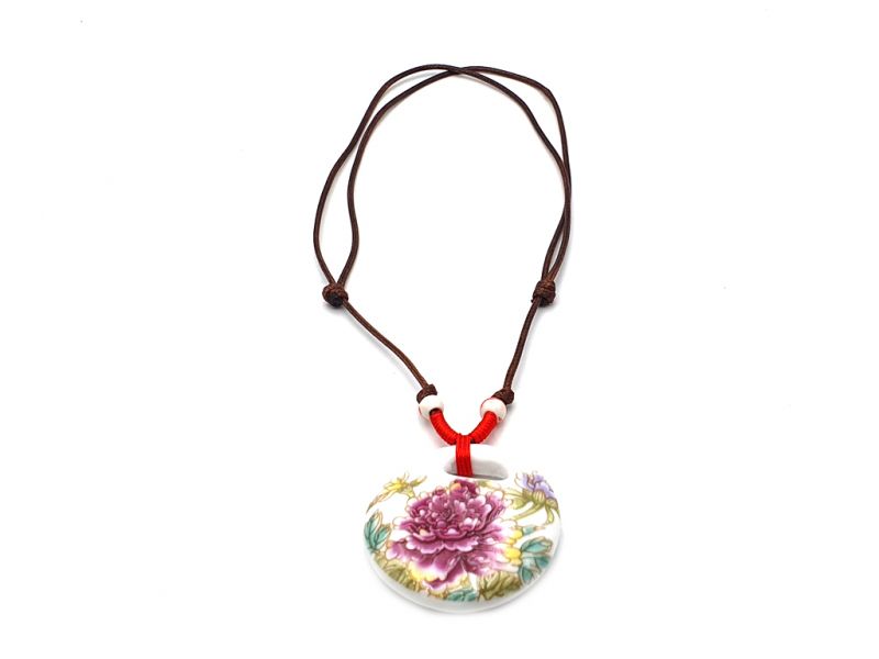 Keramik Schmuck - Blumen von China Kollektion - Halskette - Pfingstrosenblume 3