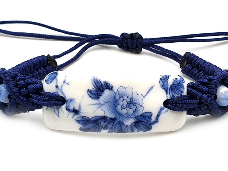 Keramik Schmuck Weiß und Blau Kollektion - Armband - Blumen 2