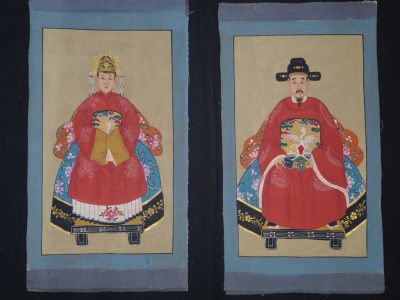 Kleine Ahnenpaare und Kaiser Chinesische Malerei Kaiser Gelb