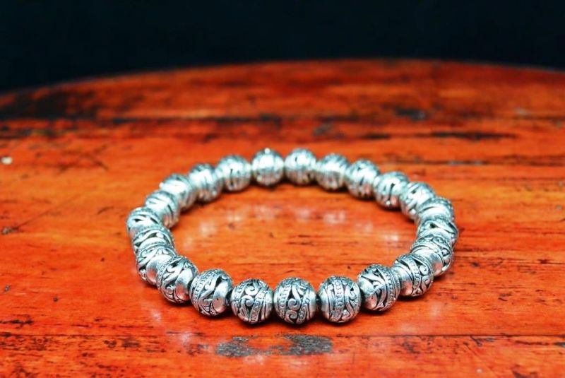 Kleine Ethnische Armband Kupfer und Silber Beads 2