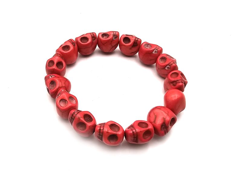 Kleine Ethnische Armband Schädel - Rot 2