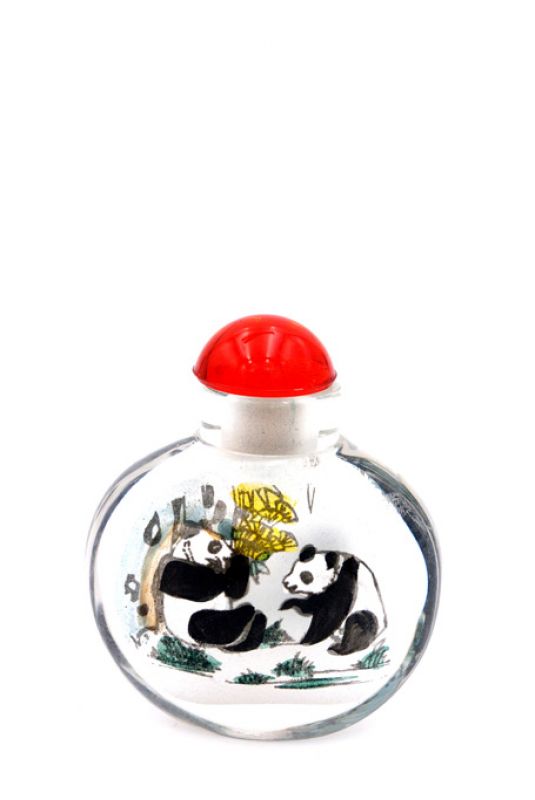 Kleine Glas Schnupftabakflasche - Künstler - Pandas 3