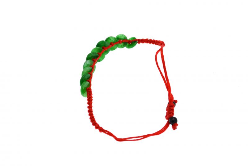 Kleines Jade Armband - Rot-Armband - Grün Bi Scheiben 3