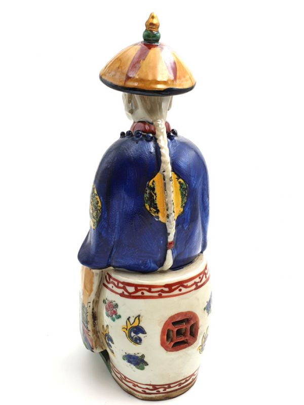 Mandarin-Chinesisch polychrome Statue Sitzenden 3