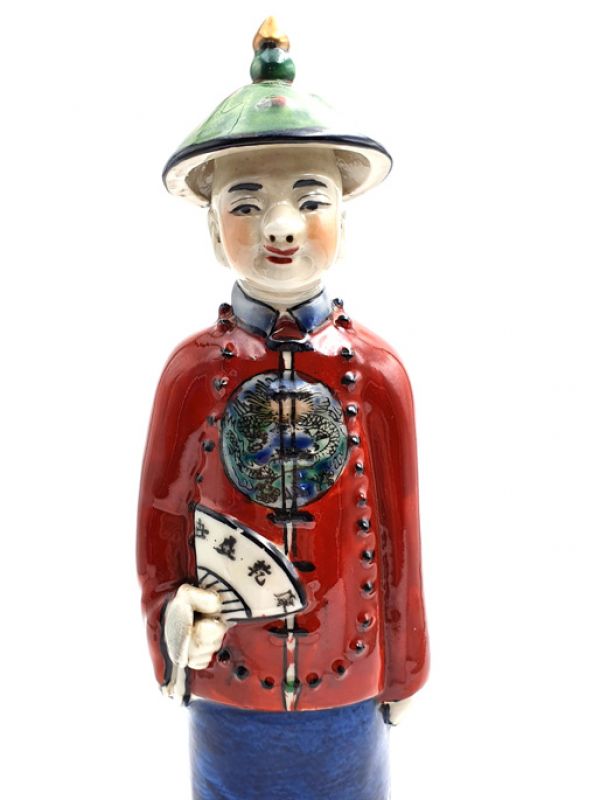 Mandarin-Chinesisch polychrome Statue Stehen 2