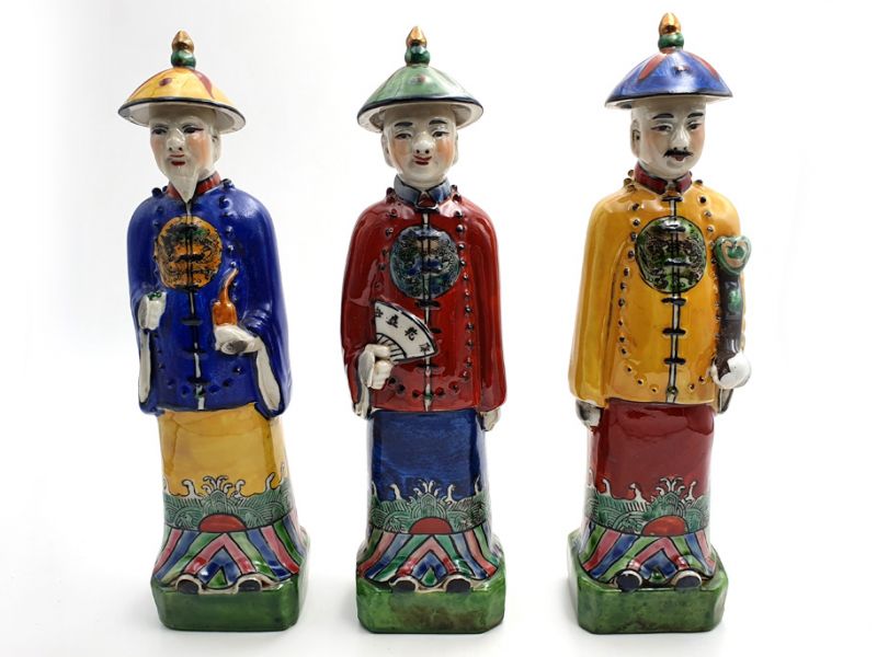 Mandarin-Chinesisch polychrome Statue Stehen 5