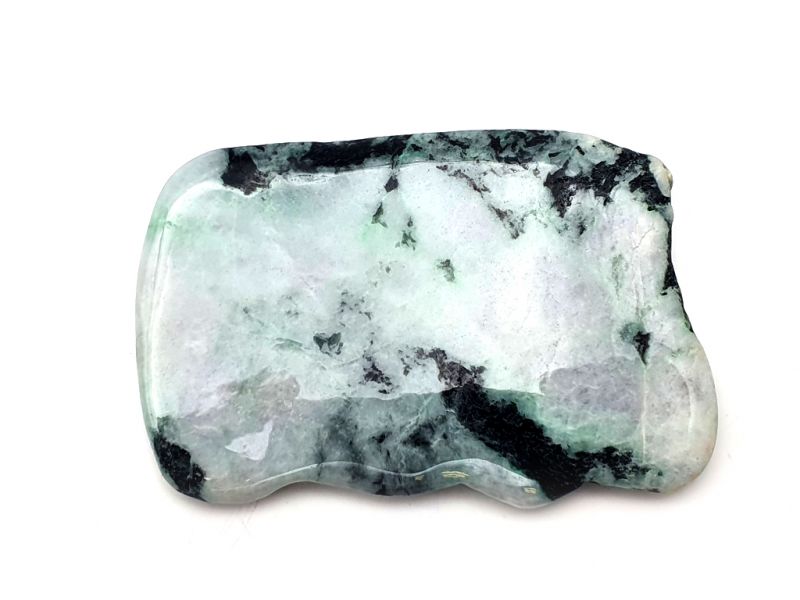 Medicina Tradicional China - Jade Ondulado Gua Sha - verde y blanco 1