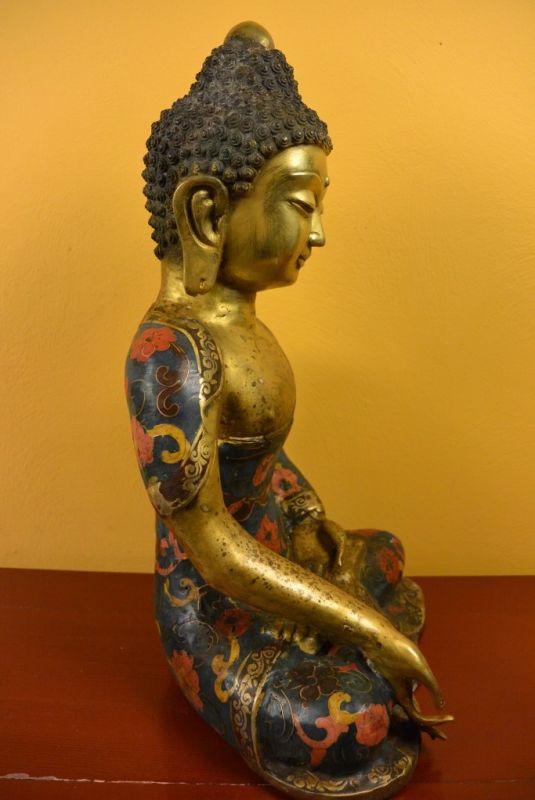 Metall Cloisonné Statue Asiatischen Buddha 2 4