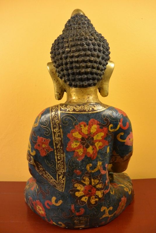 Metall Cloisonné Statue Asiatischen Buddha 2 5