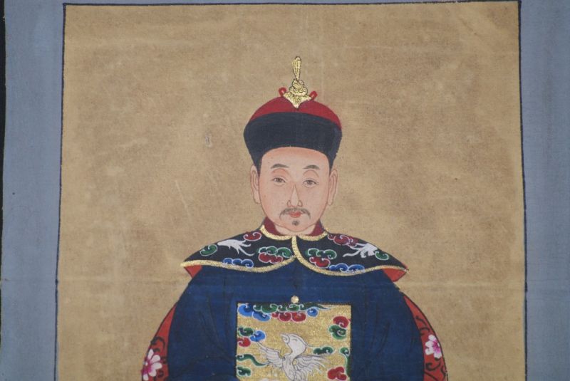 Ming Kleine Ahnenpaare und Kaiser Malerei Blau 4