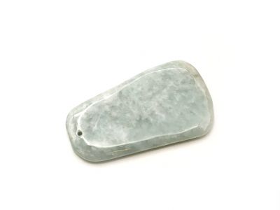 Mini Gua Sha in echter Jade - Hellgrün / Durchscheinend