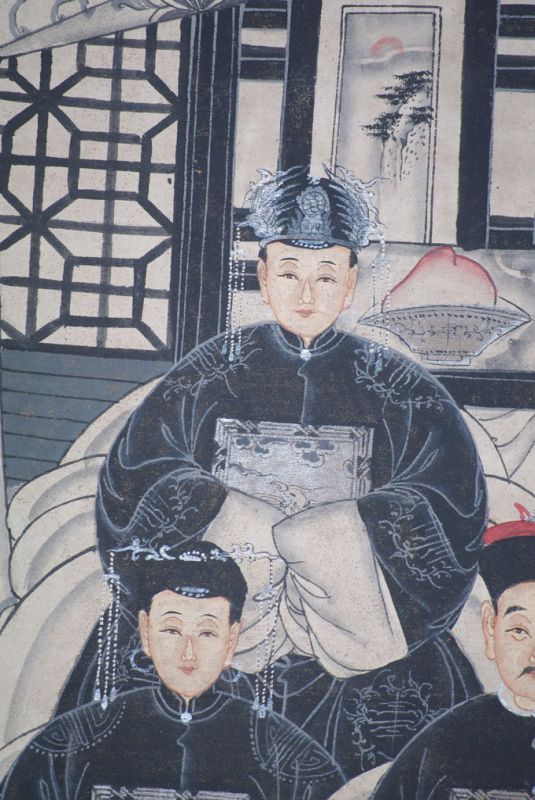 Moderne Chinesische Ahnenbilder Qing-Dynastie 5 Personen 3