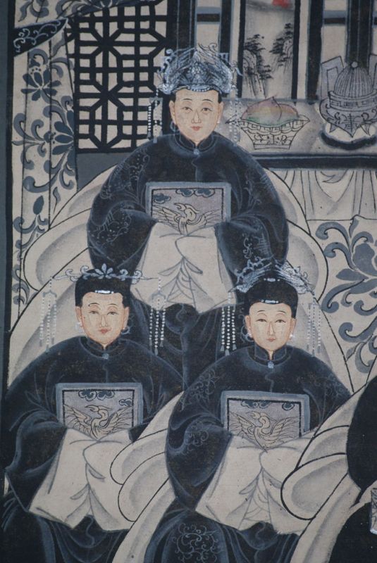 Moderne Chinesische Ahnenbilder Qing-Dynastie 6 Personen 2