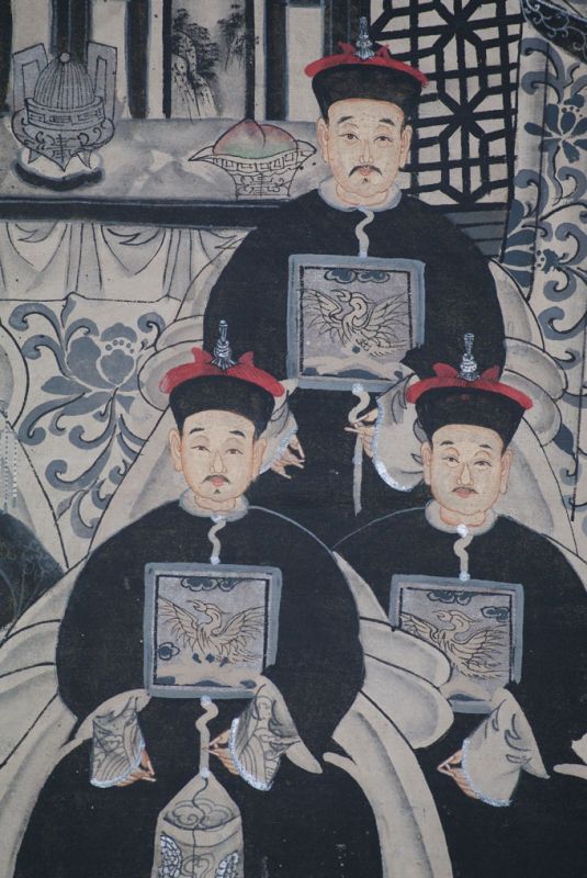 Moderne Chinesische Ahnenbilder Qing-Dynastie 6 Personen 3