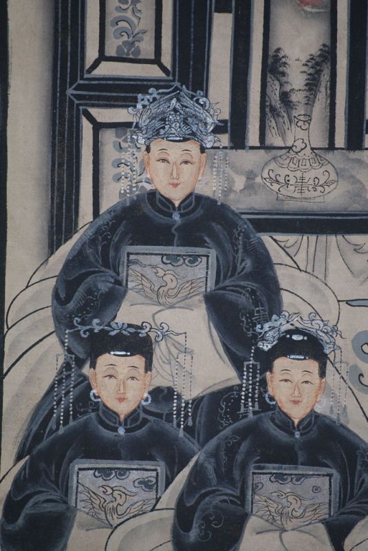 Moderne Chinesische Ahnenbilder Qing-Dynastie 6 Personen 3