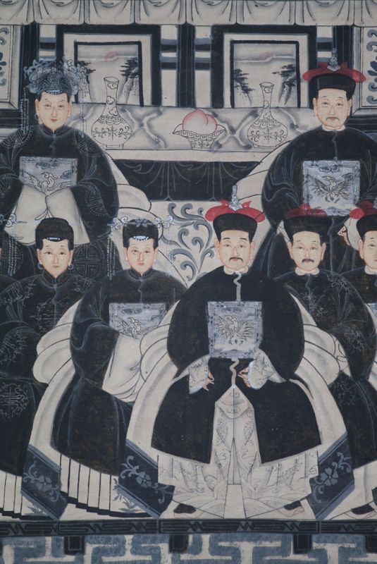 Moderne Chinesische Ahnenbilder Qing-Dynastie 8 Personen 2