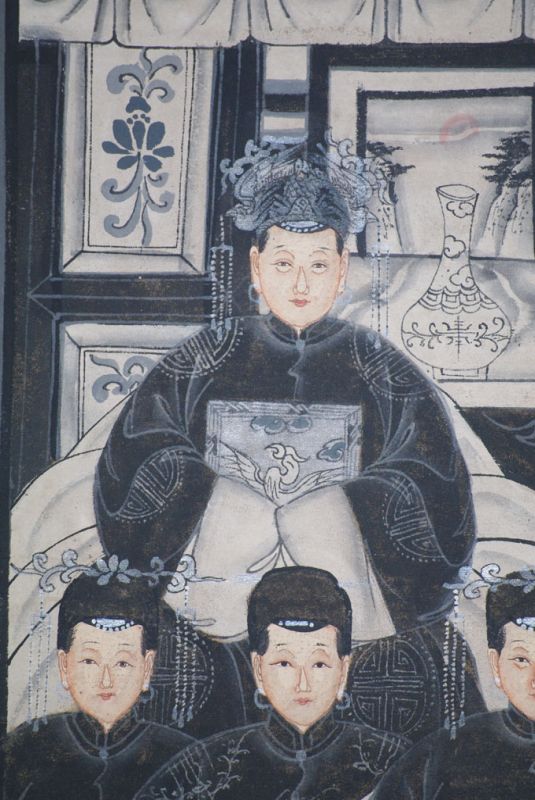 Moderne Chinesische Ahnenbilder Qing-Dynastie 8 Personen 3