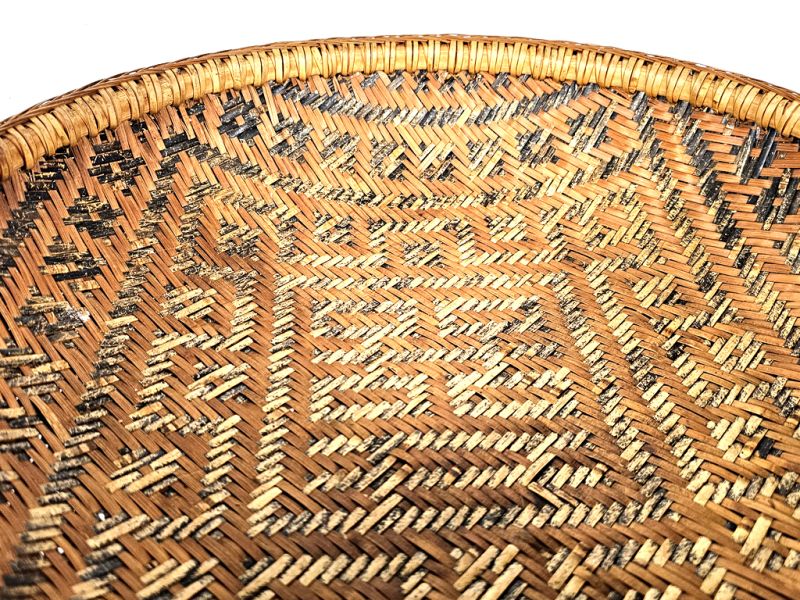 Old Chinese braided tray - Tray weaving - Chinese peasant 3