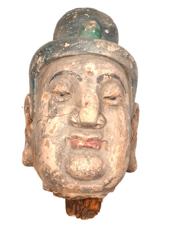 Old Large Chinese Man Head in Terracotta 1