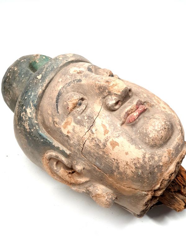 Old Large Chinese Man Head in Terracotta 3