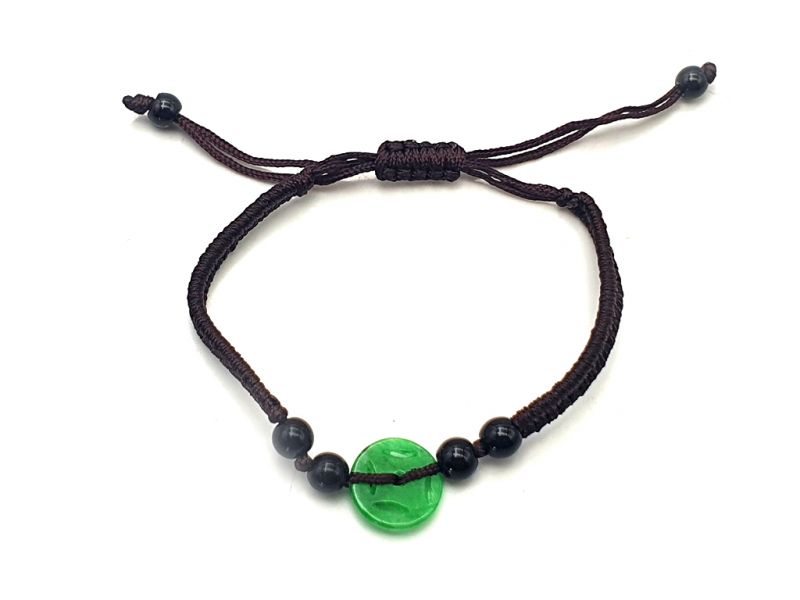 Pequeña Pulsera de Jade disco verde 1